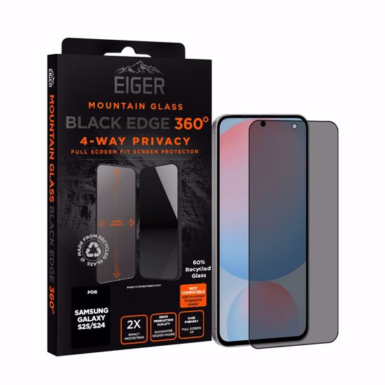 Picture of Eiger Eiger Mountain Black Privacy EDGE 360 Screen Protector GRS for Samsung S25/ S24